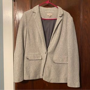 LOFT Gray Blazer with Elbow Pads